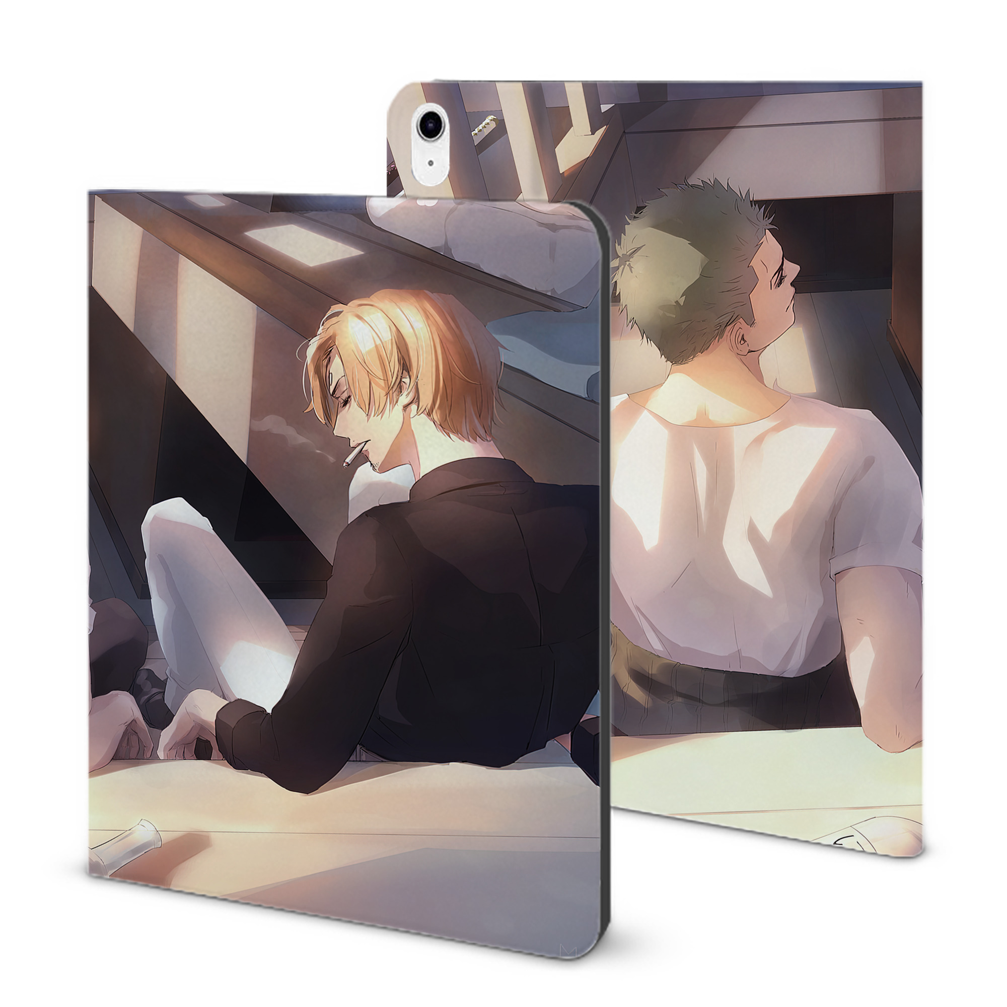 （画像用） ワンピース ONE PIECE IPad ケース ブック型 PUレザー TPU 耐衝撃 軽量 薄型 ペン収納なし 全面保護 IPad 各モデル対応